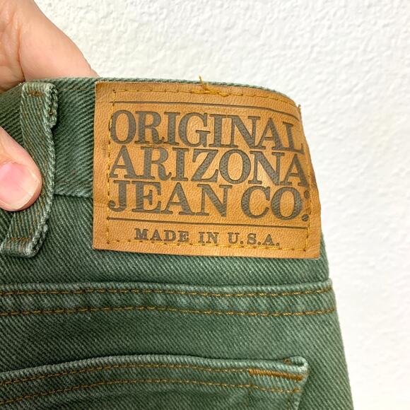 Vintage Original Arizona Jean Co Green Denim Taper Jeans Made in USA 33x34 - Picture 7 of 7